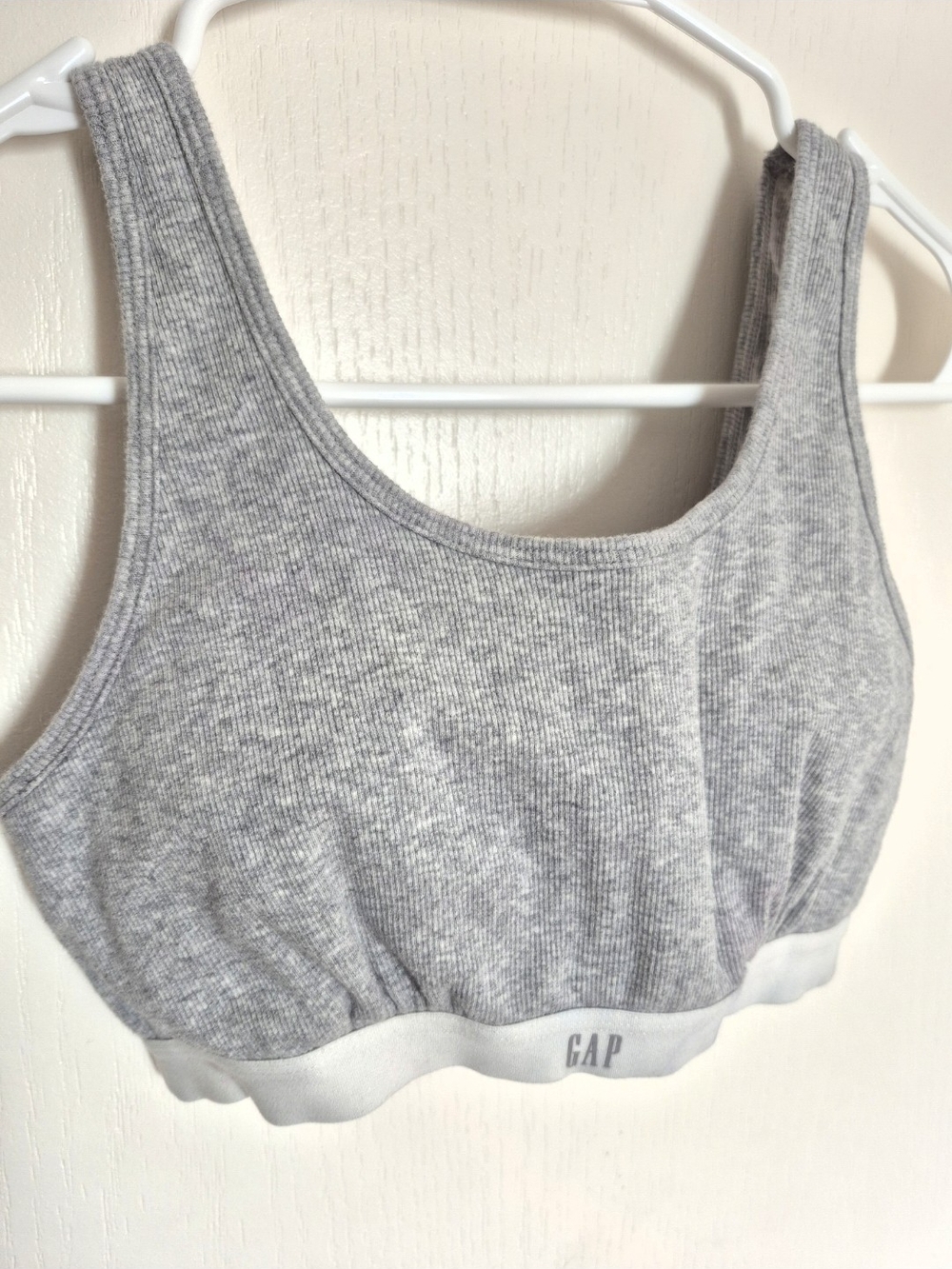 GAP Heather Gray Ribbed Comfort Sports Bralette